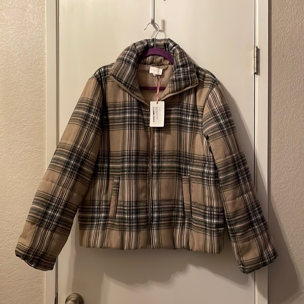 NWT - Entro Plaid Zip Up Jacket - Women’s Large